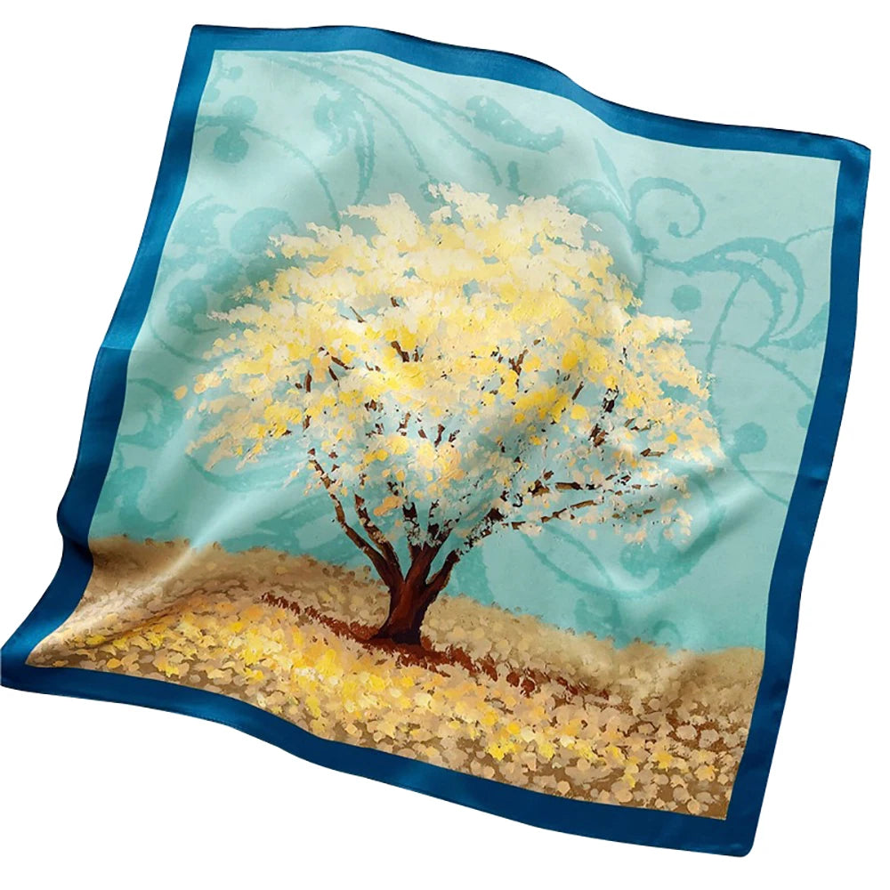 AURA Élise –  53*53 Mini Square Pure Mulberry Silk Scarf